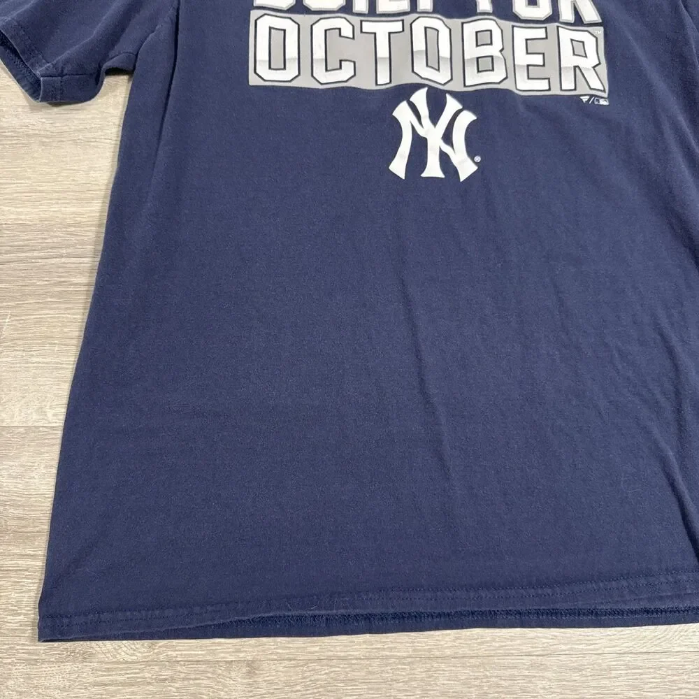 New York Yankees Shirt 2021 Built For October Fanatics Men's Blue Large Tee